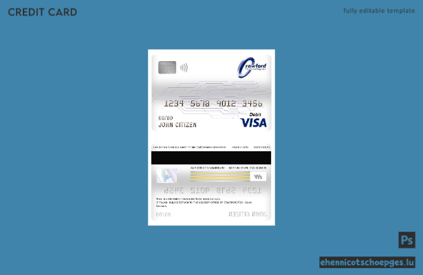 Beispielvorschau der kanadischen Crawfordtech Bank Visa Debitkarte